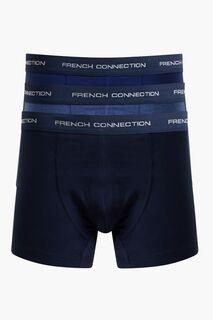 Комплект из 3 пар черных боксеров French Connection, черный