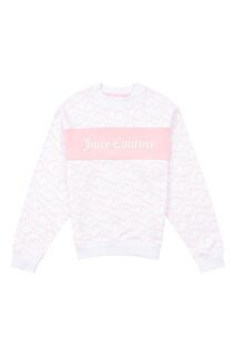 Белая толстовка для девочек с круглым вырезом Juicy Couture, белый