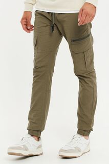 Хлопковые армейские брюки с манжетами Threadbare, хаки