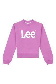 Фиолетовая блузка свободного кроя с круглым вырезом и графическим принтом для девочек Lee, фиолетовый