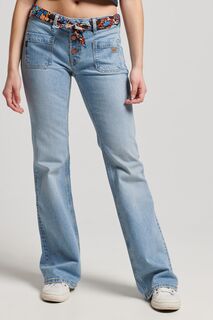 Винтажные расклешенные джинсы узкого кроя с низкой посадкой Superdry, синий