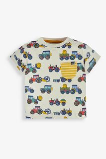 Футболка с карманом и принтом JoJo Maman Bébé Farm Vehicles Jojo Maman Bébé, серый