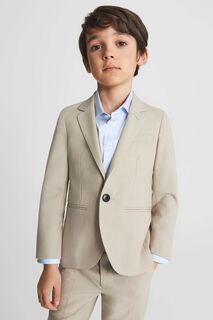 Однобортный шерстяной пиджак Fine Junior Reiss, серый