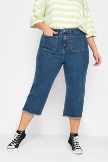 Укороченные джинсы с широкими штанинами и передними карманами Yours, синий