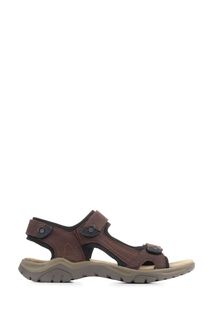 Коричневые кожаные прогулочные сандалии Pavers, коричневый