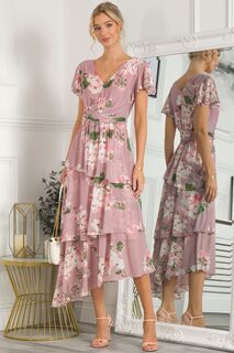 Розовое сетчатое платье макси Elodie Jolie Moi, розовый