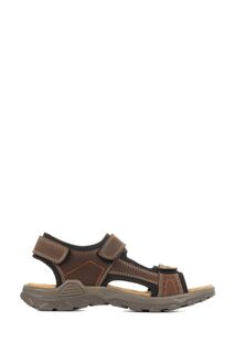 Кожаные треккинговые сандалии с регулируемой застежкой Pavers, коричневый