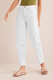Зауженные джинсы в стиле 90-х с завышенной талией Boden, белый