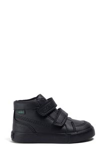 Черные детские туфли унисекс с высоким бархатным ремешком для малышей Kickers, черный