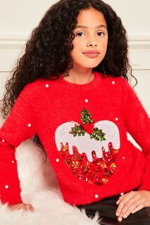 Вязаный рождественский свитер Lipsy, красный