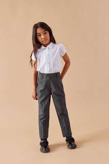 Школьные брюки без застежки со складкой и гладкой передней частью Next, серый