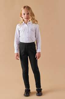 Школьные брюки скинни из эластичного трикотажа без застежки Next, черный