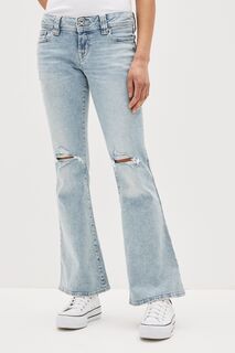 Расклешенные джинсы с заниженной талией и потертостями на коленях Gap, синий