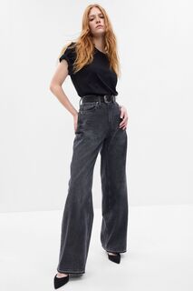 Широкие джинсы с высокой талией и технологией Washwell Gap, черный