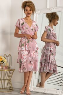 Розовое каскадное платье миди Gabielle Jolie Moi, розовый