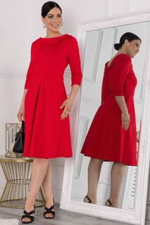 Красное платье миди Kyndall с рукавами Jolie Moi, красный