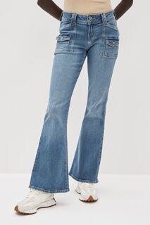 Расклешенные джинсы Y2K с заниженной талией и карманом Gap, синий