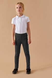 Школьные брюки скинни из эластичного трикотажа без застежки Next, серый