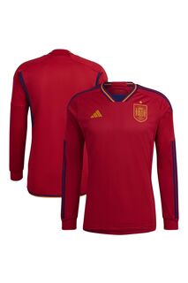 Домашняя футбольная футболка сборной Испании с длинным рукавом adidas, белый