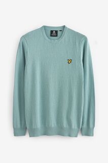 Свитер из мериносового хлопка с круглым вырезом Lyle &amp; Scott, синий