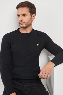 Свитер из мериносовой шерсти с круглым вырезом Lyle &amp; Scott, черный