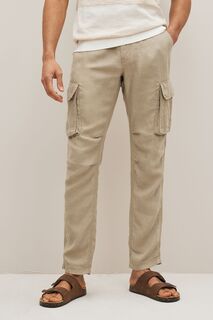 Боевые брюки из 100% льна Next, серый