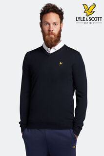 Свитер с водолазкой и V-образным вырезом Lyle &amp; Scott, синий