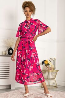 Розовое сетчатое платье макси Tina с высоким вырезом Jolie Moi, розовый