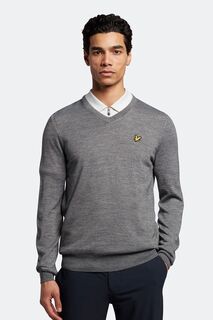 Свитер с водолазкой и V-образным вырезом Lyle &amp; Scott, серый