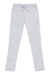 Велюровые джоггеры с широкими штанинами и декором из стразов Juicy Couture, серый