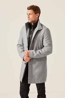 Пальто без рукавов со встроенным воротником и широким воротником Next, серый