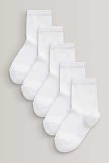 Комплект из 5 пар носков с высоким содержанием хлопка Next, белый