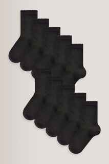 Комплект из 10 пар носков с высоким содержанием хлопка Next, черный