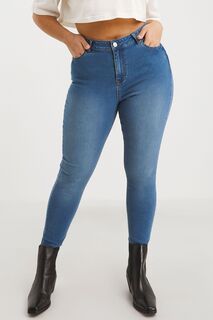 Узкие синие эластичные джинсы Lucy&apos;s с высокой талией Simply Be, синий