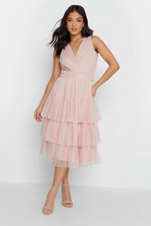 Многослойное платье с рюшами PixieGirl Petite, розовый