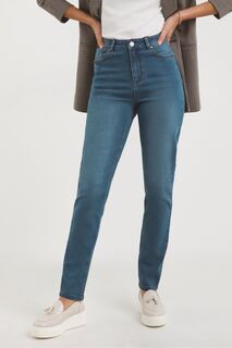 Синие очень мягкие джинсы узкого кроя с высокой талией Lexi JD Williams, синий