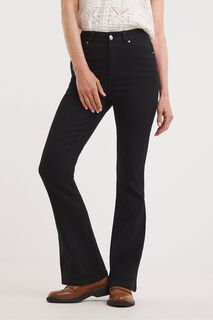 Черные очень мягкие джинсы с завышенной талией и расклешенными штанинами JD Williams, черный