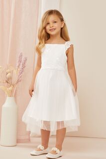 Мини-платье для девочки с цветочным мотивом Lipsy, белый