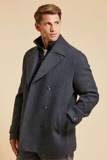 Роскошное многослойное двубортное пальто Threadbare, серый