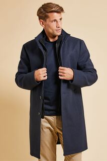 Роскошное многослойное пальто с широким воротником Threadbare, синий