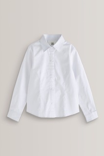 Школьная рубашка Dressing Made Easy с длинными рукавами из эластичного хлопка Next, белый