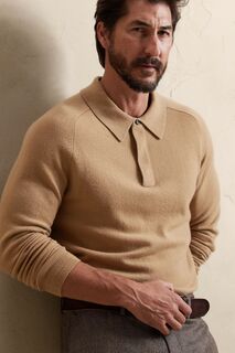 Кашемировый свитер-поло Viaggio Banana Republic, коричневый