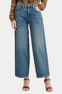 Синие джинсы с завышенной талией и широкими штанинами Lauren Ralph Lauren, синий