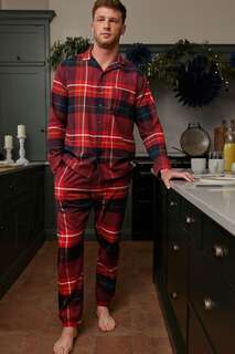 Подходящие семейные мужские рождественские пижамы Next, красный