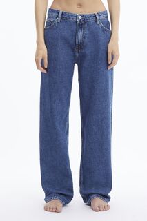 Синие женские джинсы 90-х с прямыми штанинами Calvin Klein Jeans, синий