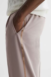 Укороченные брюки с прямыми штанинами и свободным кроем в полоску Reiss, белый