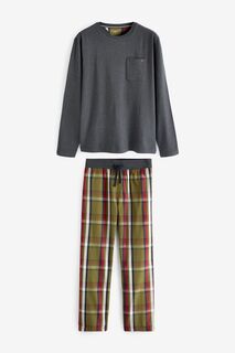 Серая фланелевая пижама Global в полосатый узор Tommy Hilfiger, серый