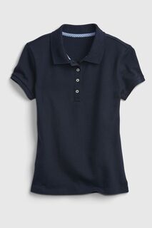Равномерная рубашка-поло из натурального хлопка с короткими рукавами Gap, синий