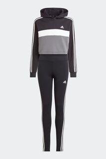 Детский спортивный костюм Tiberio с 3 полосками и колор блоками adidas, черный