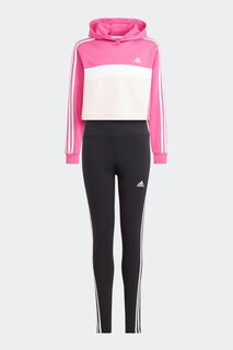 Детский спортивный костюм Tiberio с 3 полосками и колор блоками adidas, розовый
